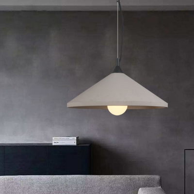 Grey 1 Light Ceiling Lighting Antiqued Cement Wide Flare Pendant Lamp Fixture for Clothes Shop