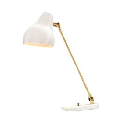 Metal Urn Reading Book Light Modern LED White and Gold Rotatable Table Lamp for Study Room