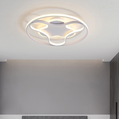 White Arc and Loop Flush Lamp Simple 18