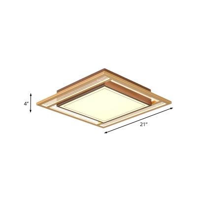 Metallic Square/Rectangle Flush Lamp Modernist 21
