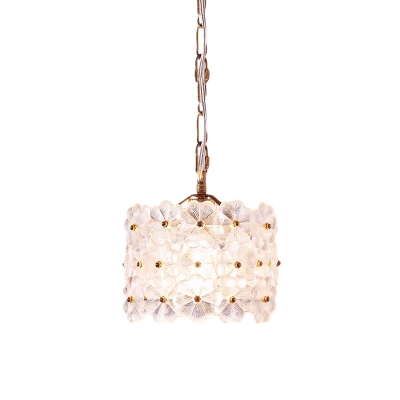 Modern Daisy Frosted White Glass Pendant Single-Bulb Suspension Lighting over Dining Table