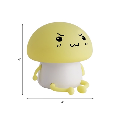 Q-Boy Shape Silica Gel Night Table Light Cartoon White/Yellow/Blue LED Rechargeable Nightstand Lamp