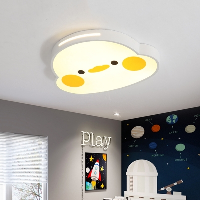 White and Yellow Duck Flush Light Cartoon LED Acrylic Flush Mount Lamp for Living Room