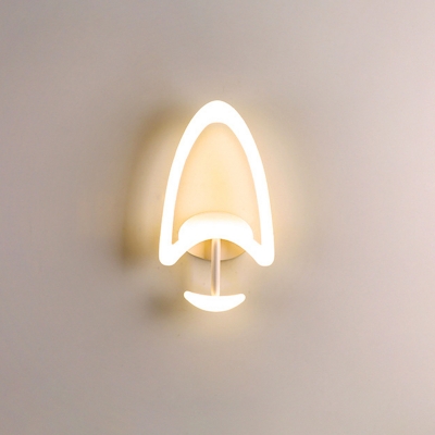 Spade Shaped Wall Sconce Modernism Acrylic LED White Wall Mounted Lighting in White/Warm Light