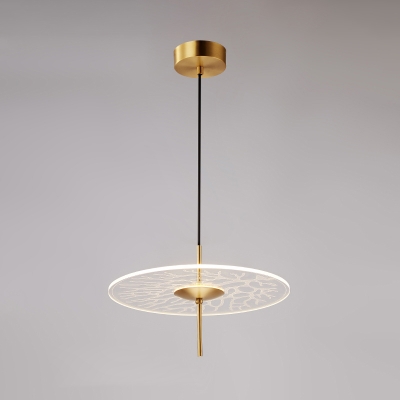 Clear Glass Disk Suspension Light Minimalist LED Ceiling Pendant Lamp for Restaurant