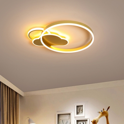 Cloud Ceiling Mounted Light Modern Style Acrylic LED Gold Flush Mount Spotlight with Circular Design