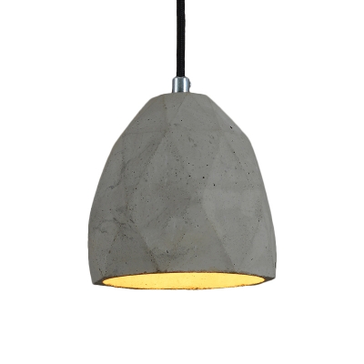 Domed Restaurant Hanging Light Kit Antiqued Cement 1 Light Grey Pendant Lamp Fixture