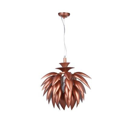 Pinecone Restaurant Pendant Lighting Metallic 1-Bulb Modernist Hanging Ceiling Lamp in Copper
