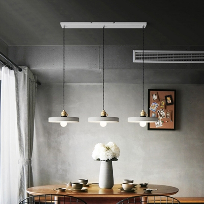 Cement Grey Multi Ceiling Light Bell/Cone/Drum 3 Bulbs 3