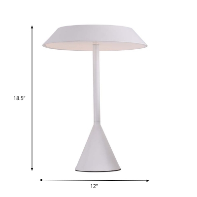 1 Head Bedside Nightstand Lamp Minimalist White Table Light with Mushroom Iron Lampshade