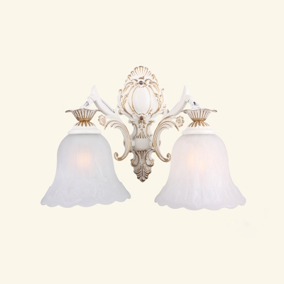 Bulb White Wall Mount Light Fixture, French Country Bathroom Light Fixtures