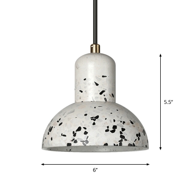 Urn Ceiling Hang Fixture Nordic Cement 1 Light Coffee House Drop Pendant Lamp in White