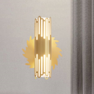 Brass Tube Cutouts Wall Lamp Minimalist Metal 1 Bulb Bedside Sconce Lighting Fixture