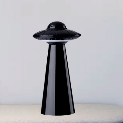 UFO Shape Rechargeable Night Light Kids Plastic LED Bedroom Night Table Lamp in Black/White/Pink