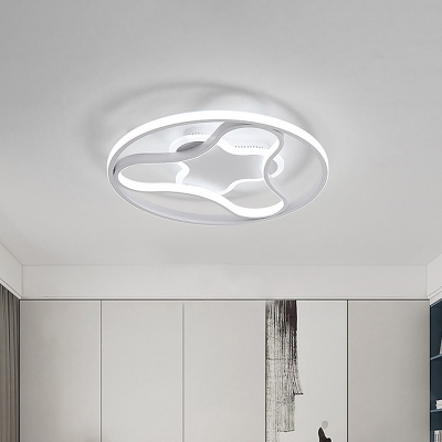 White Arc and Loop Flush Lamp Simple 18