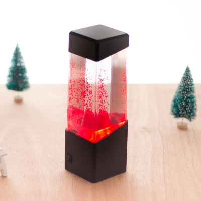 Jellyfish /Volcano/Jelly Nightstand Light Kids Acrylic LED Black Night Table Lamp with Battery Design
