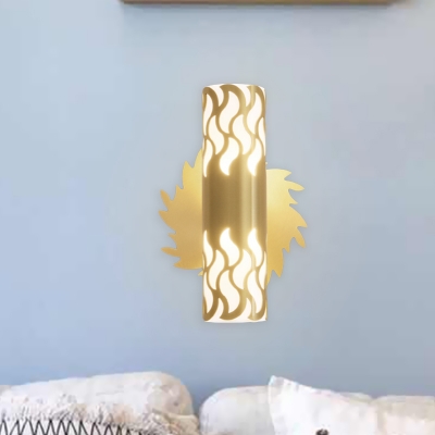 Metal Brass Sconce Light Tubular Hollowed Out Single Vintage Wall Lighting Ideas
