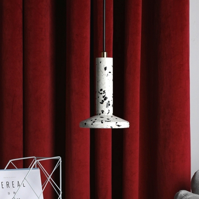 Flat Terrazzo Hanging Lighting Modern Nordic 1 Bulb White/Black LED Pendant Lamp Fixture