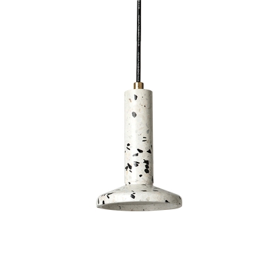 Flat Terrazzo Hanging Lighting Modern Nordic 1 Bulb White/Black LED Pendant Lamp Fixture