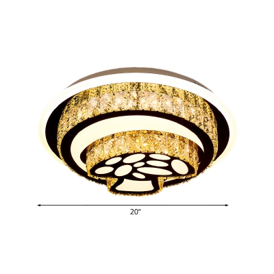 LED Flushmount Lighting Contemporary Square/Loving Heart/Mushroom Beveled Crystal Flush Mount Lamp Fixture in Chrome
