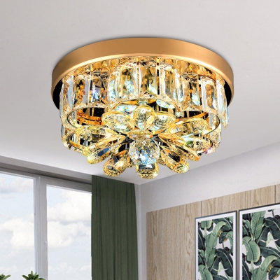 

Scalloped Beveled Crystal Flushmount Minimalism LED Corridor Flush Ceiling Light in Gold, HL621031