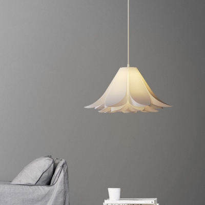 Single Bulb Bedroom Pendant Lighting Modernist White Suspension Lamp with Lily Acrylic Shade