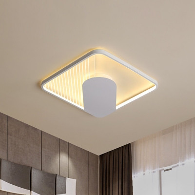 Square Flush Light Fixture Modern Acrylic LED White Flush Mount in Warm/White Light, 18