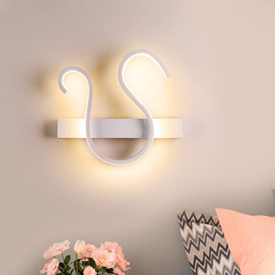 Twisting Acrylic Sconce Lighting Minimalist LED White Wall Mount Lamp in White/Warm Light for Bedroom