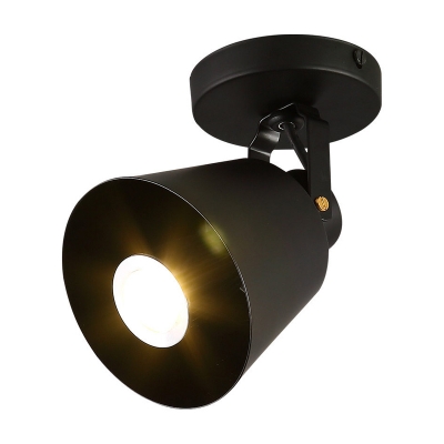 1/3-Light Semi Flush Light Fixture Antiqued Restaurant Adjustable Flush Ceiling Lamp with Bell Metal Shade in Black