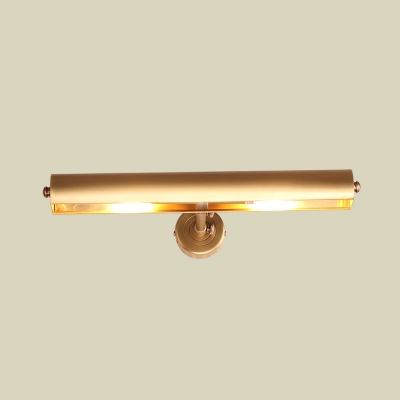 Brass Tube Vanity Sconce Lighting Post Modern 2 Bulbs Metal Wall Mounted Lamp for Bathroom