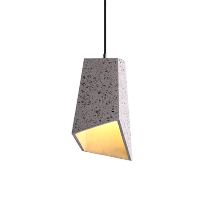 Nordic 1 Head Pendant Lighting White/Black/Red Geometric Ceiling Suspension Lamp with Terrazzo Shade