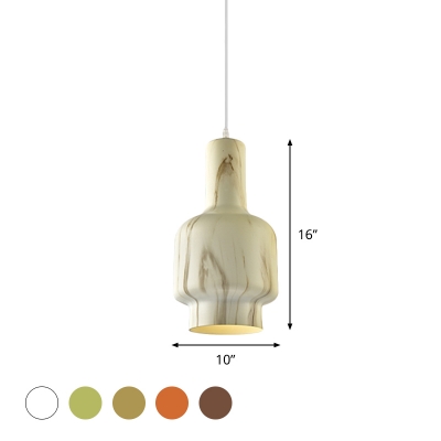 Water Pot Aluminum Pendant Lamp Nordic 1 Head Dining Table Suspension Lighting in White/Wood/Coffee