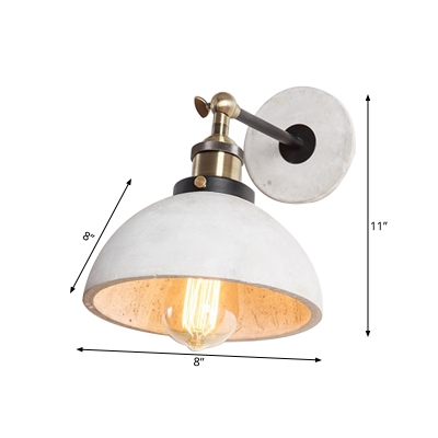 Cone/Bowl/Dome Kitchen Wall Mount Light Industrial Cement 1 Head Grey Rotatable Wall Lamp Sconce