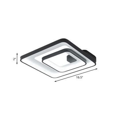 Minimalism Square Frame Flushmount Acrylic 16.5