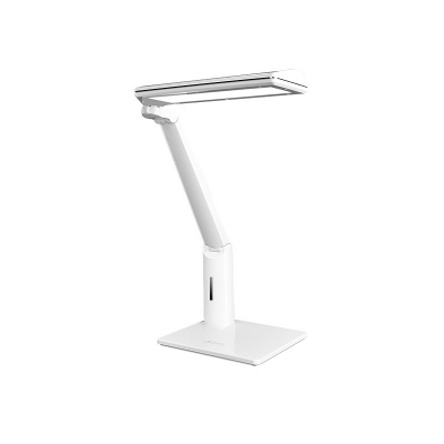 Plastic Rectangle Reading Light Modernist LED Touching Task Lamp in White for Office