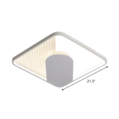 Square Flush Light Fixture Modern Acrylic LED White Flush Mount in Warm/White Light, 18