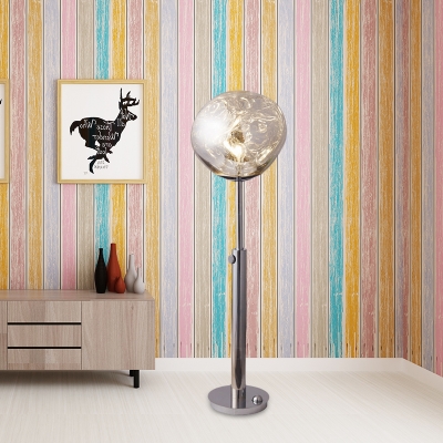 Designer Lava-Like Floor Light Acrylic LED Living Room Standing Floor Lamp in Chrome/Rose Gold with Expansion Bar