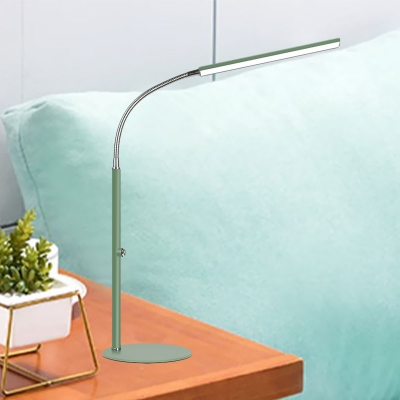 Metal Slim Tube Rotatable Desk Light Macaron LED Reading Lamp in White/Pink/Yellow for Living Room