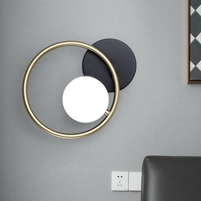 Metallic Loop Wall Lighting Post Modern 1 Head Black and Gold LED Wall Mount Sconce