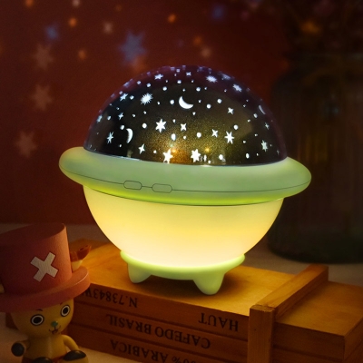 White/Pink/Green Star Projection Night Light Kids LED Plastic Battery Nightstand Lamp for Child Bedroom
