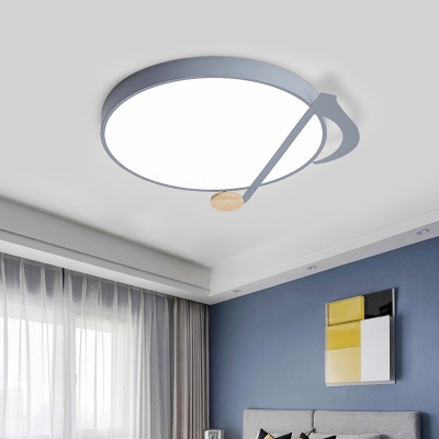 Acrylic Rhythm Noting Round Flush Light Macaron White/Grey/Green LED Flush Mount Ceiling Lighting Fixture