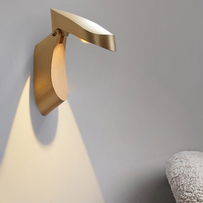 Oval Rotatable LED Reading Wall Light Modern Aluminum Living Room Sconce Lamp in Black/White/Gold