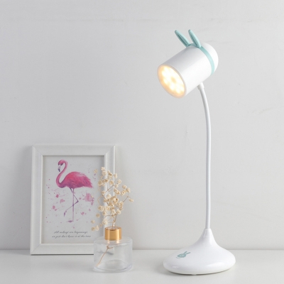 Green Dome Table Light Kids LED Plastic Reading Book Lamp with Rabbit Ear Decoration