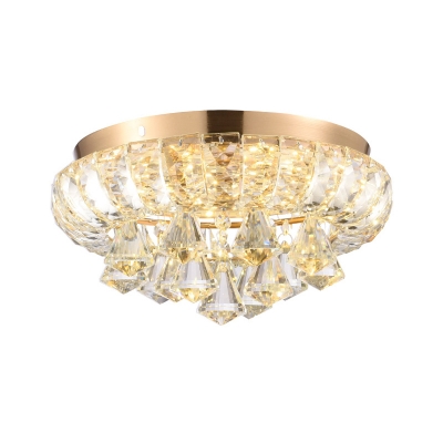 LED Crystal Flush Mount Lamp Simple Gold Diamond Hallway Flush Ceiling Light Fixture
