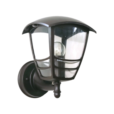 Retro Beveled Sconce Light Fixture 1 Head Clear Glass Wall Mounted Lamp in Dark Coffee