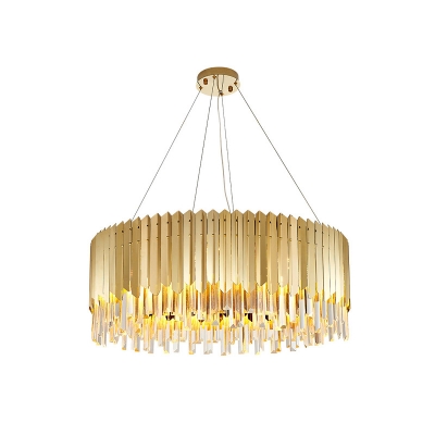 6 Lights Chandelier Light Fixture Luxury Crystal Pendant Lighting in Gold for Kitchen