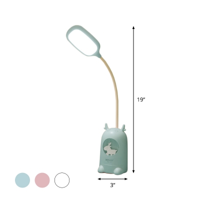 Deer Night Light Kids Plastic LED Bedroom Reading Lamp in White/Pink/Blue with Color Changing Function