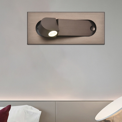 Ellipse Rotating Flush Mount Wall Sconce Minimalist Aluminum Bronze/Coffee LED Wall Reading Light in Warm/Natural Light