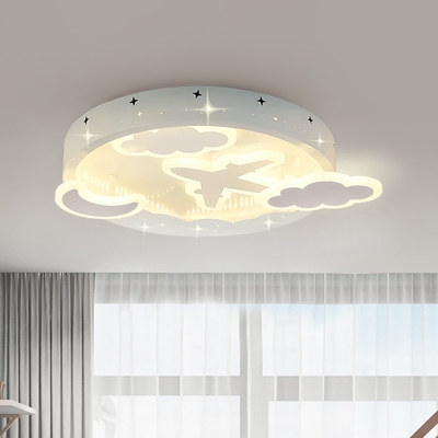 White Moon and Cloud Semi Flush Nordic LED Acrylic Close to Ceiling Lighting Fixture