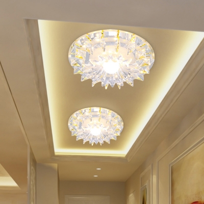 Clear Crystal White Flushmount Lighting Flared LED Modern Ceiling Flush Mount in Warm/White/Multi Color Light